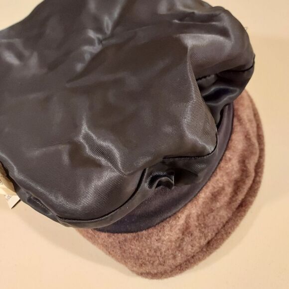 Slouchy Cloche Cap Hat Wool Blend Boho Hat Vintage Brown size M - Picture 2 of 10